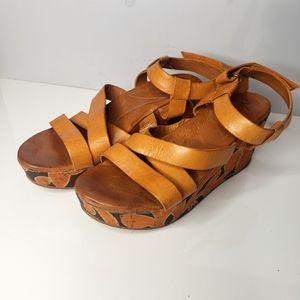 Orange platform Sandals
